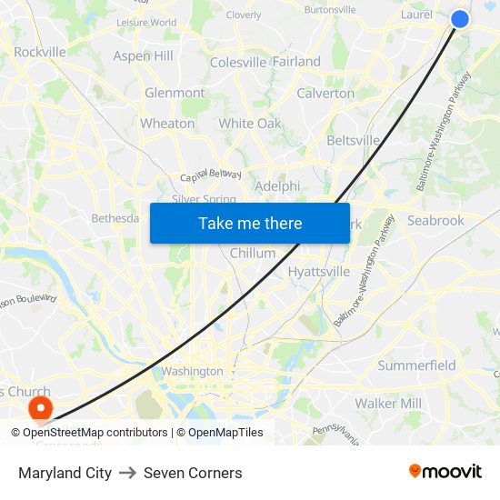 Maryland City to Seven Corners map