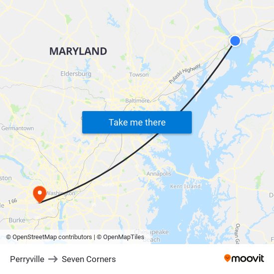 Perryville to Seven Corners map