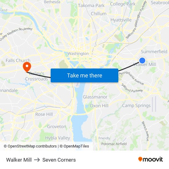 Walker Mill to Seven Corners map