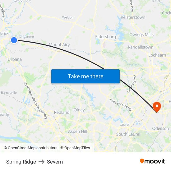 Spring Ridge to Severn map