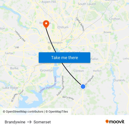 Brandywine to Somerset map