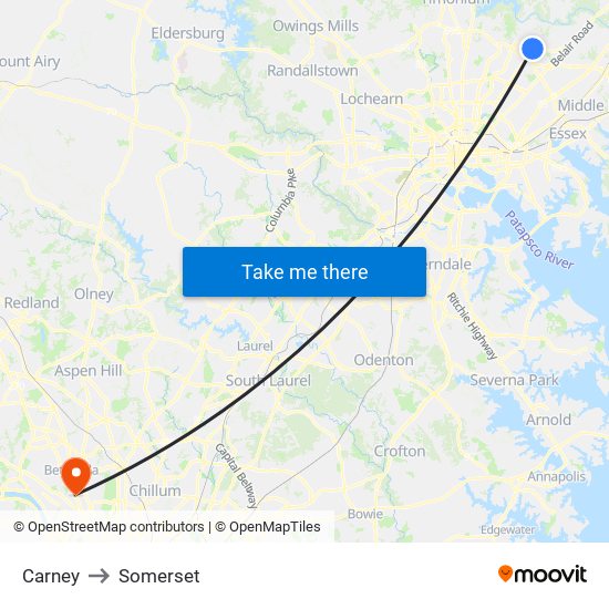 Carney to Somerset map