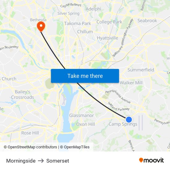 Morningside to Somerset map