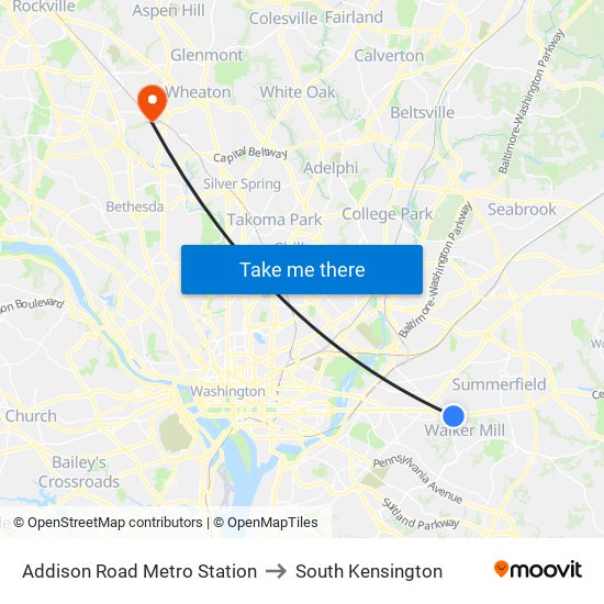 Addison Road Metro Station to South Kensington map