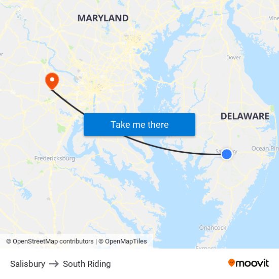 Salisbury to South Riding map