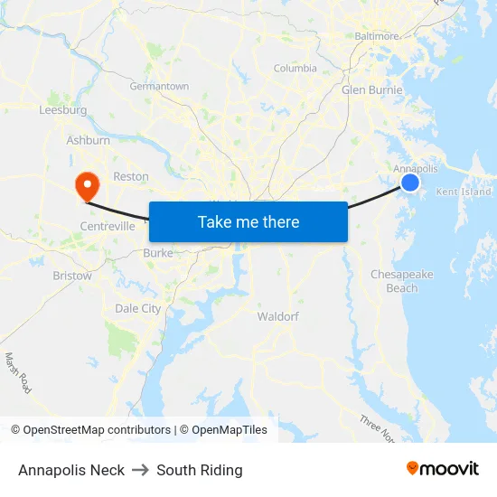 Annapolis Neck to South Riding map