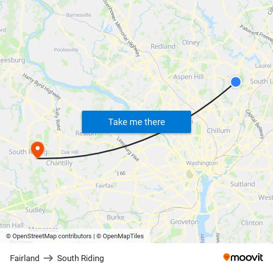 Fairland to South Riding map