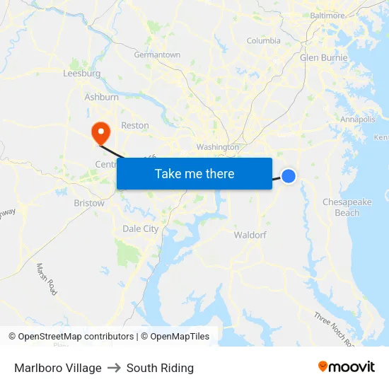 Marlboro Village to South Riding map