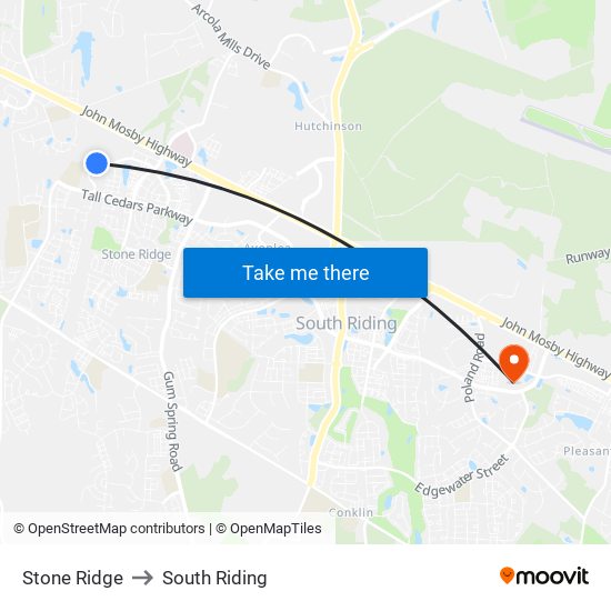 Stone Ridge to South Riding map