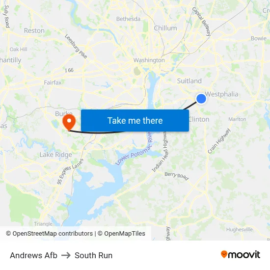 Andrews Afb to South Run map