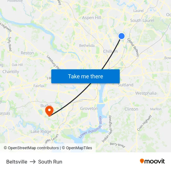Beltsville to South Run map