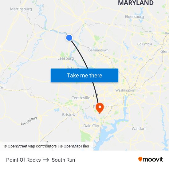 Point Of Rocks to South Run map