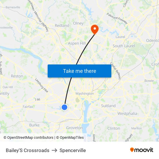 Bailey'S Crossroads to Spencerville map