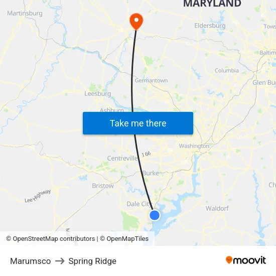 Marumsco to Spring Ridge map