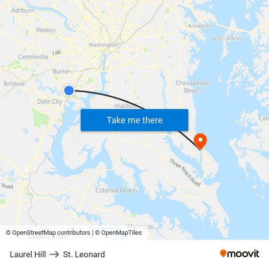 Laurel Hill to St. Leonard map