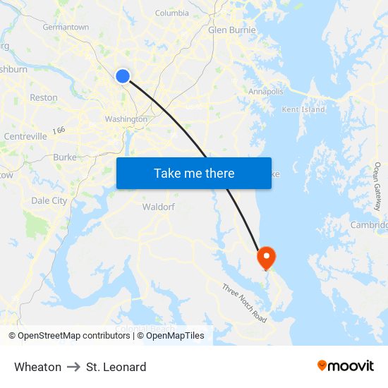 Wheaton to St. Leonard map