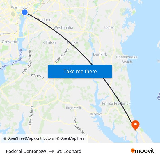 Federal Center SW to St. Leonard map