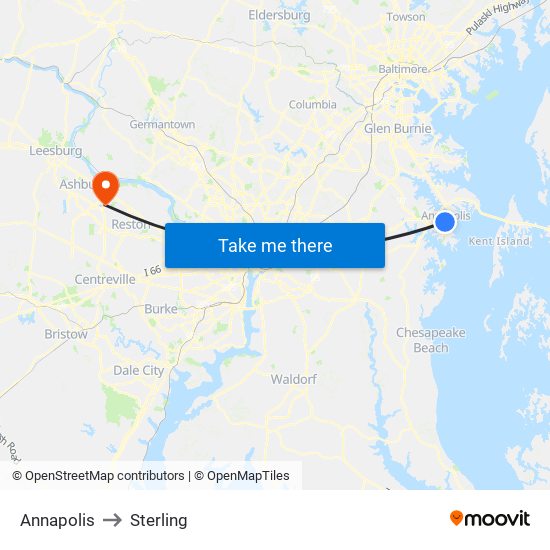 Annapolis to Sterling map