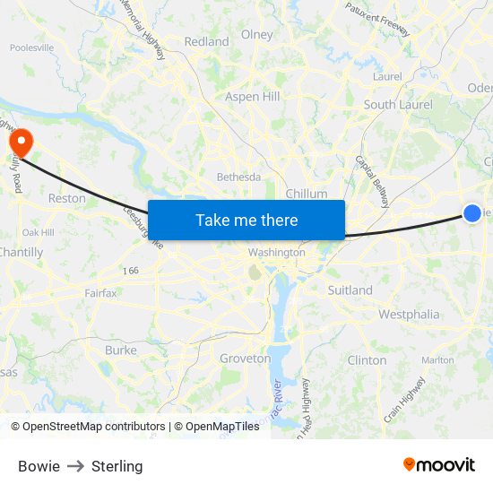 Bowie to Sterling map