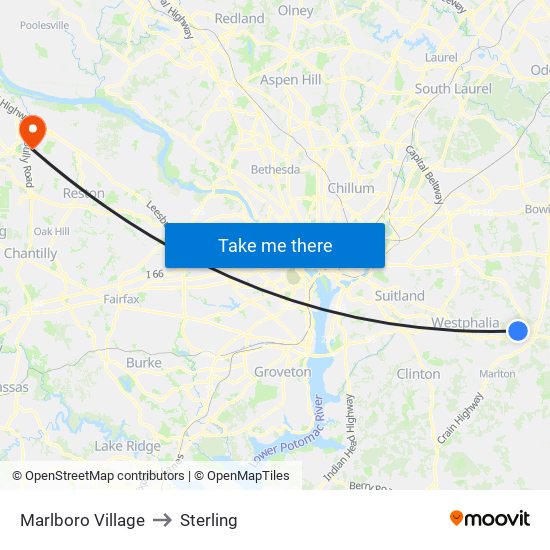 Marlboro Village to Sterling map