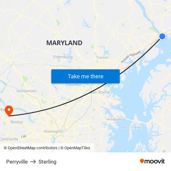 Perryville to Sterling map