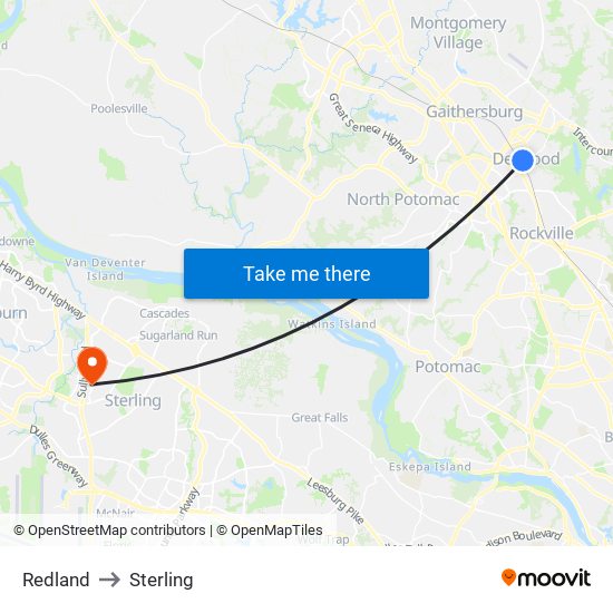 Redland to Sterling map