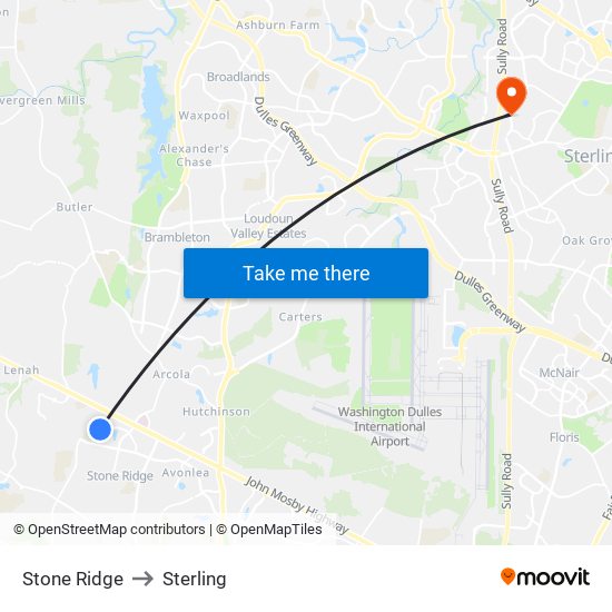 Stone Ridge to Sterling map