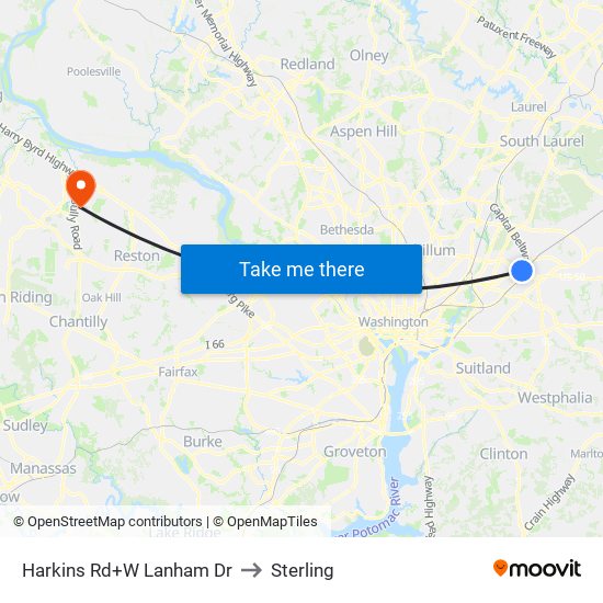 Harkins Rd+W Lanham Dr to Sterling map