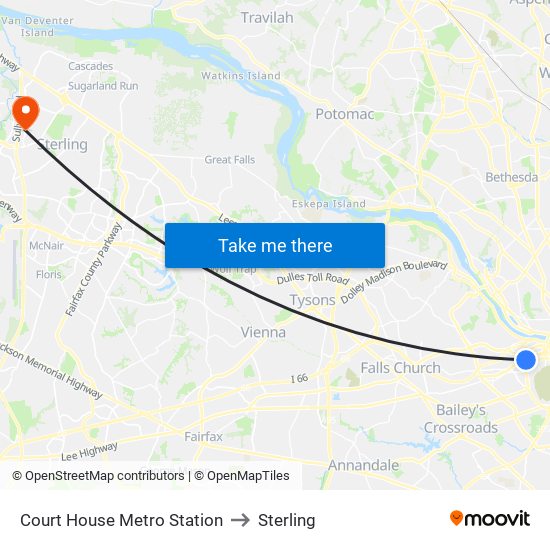 Court House Metro Station to Sterling map