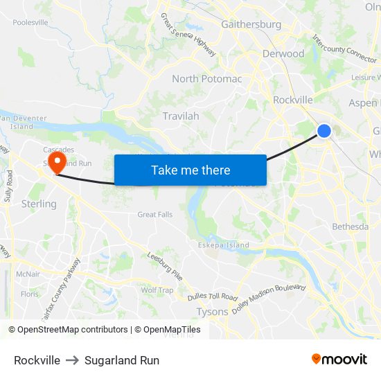 Rockville to Sugarland Run map