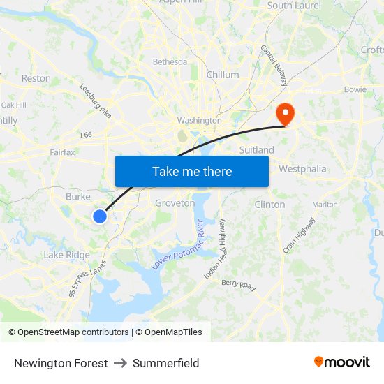 Newington Forest to Summerfield map