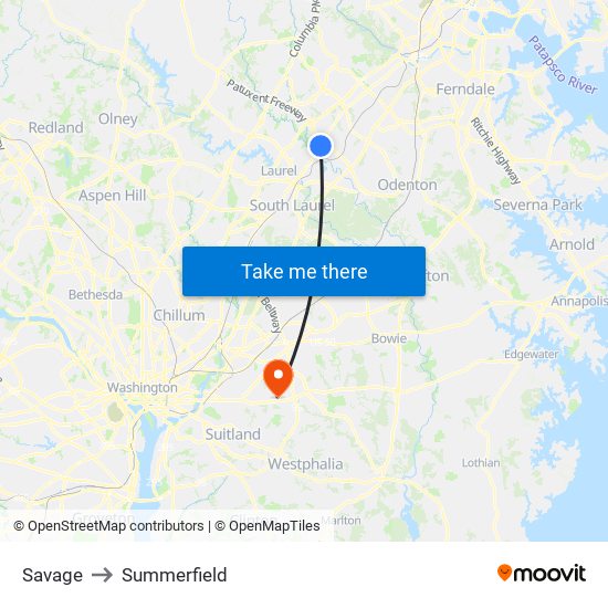 Savage to Summerfield map