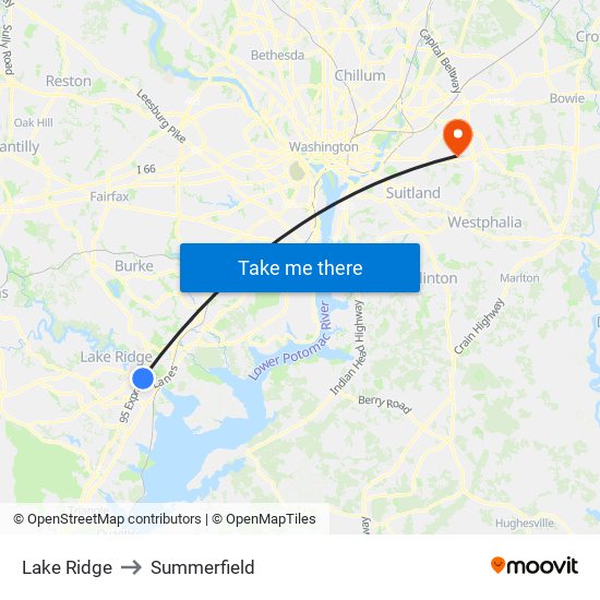 Lake Ridge to Summerfield map