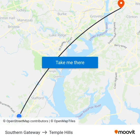 Southern Gateway to Temple Hills map