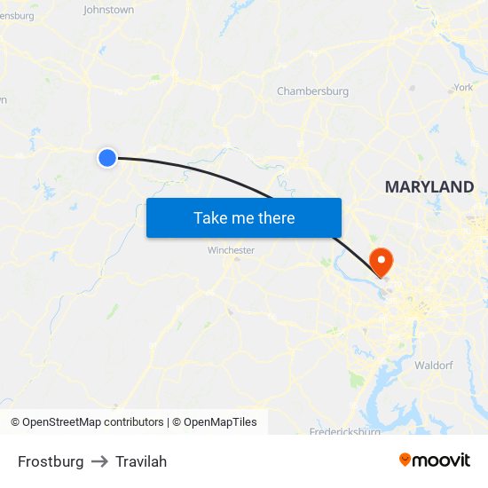 Frostburg to Travilah map