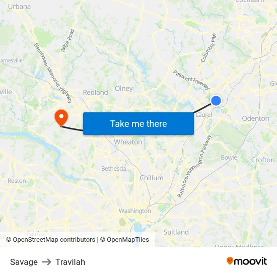 Savage to Travilah map