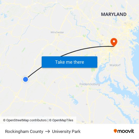 Rockingham County to University Park map