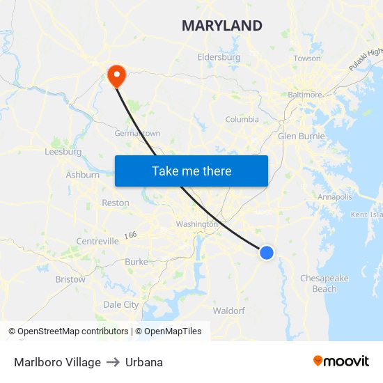 Marlboro Village to Urbana map