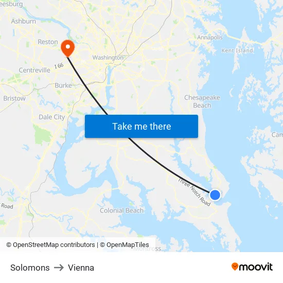 Solomons to Vienna map