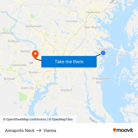 Annapolis Neck to Vienna map
