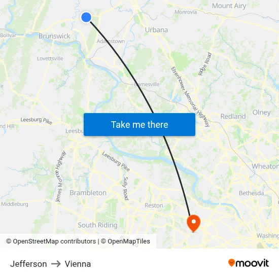 Jefferson to Vienna map
