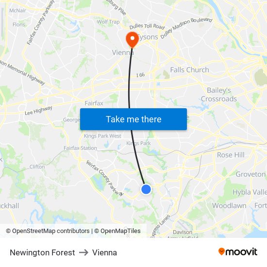 Newington Forest to Vienna map