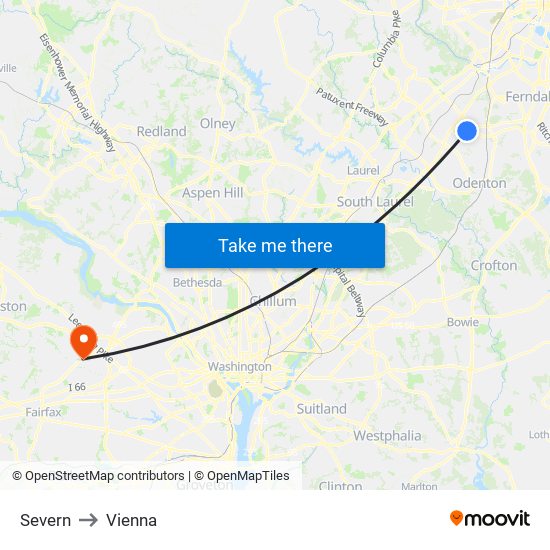 Severn to Vienna map