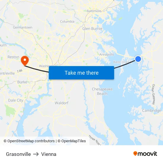 Grasonville to Vienna map