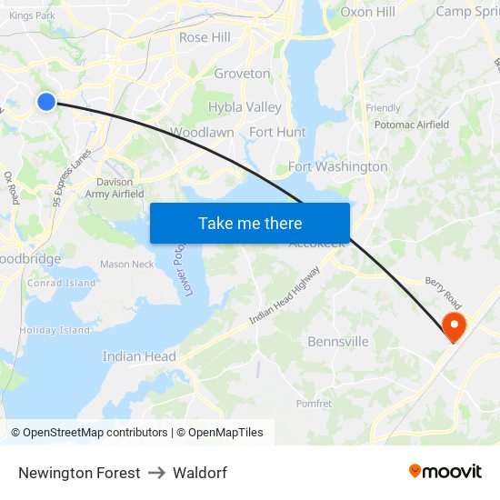 Newington Forest to Waldorf map