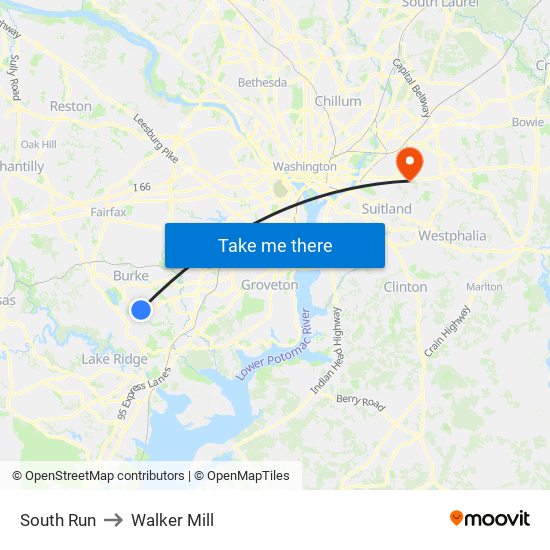 South Run to Walker Mill map