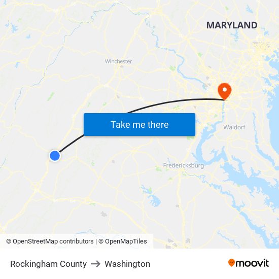 Rockingham County to Washington map