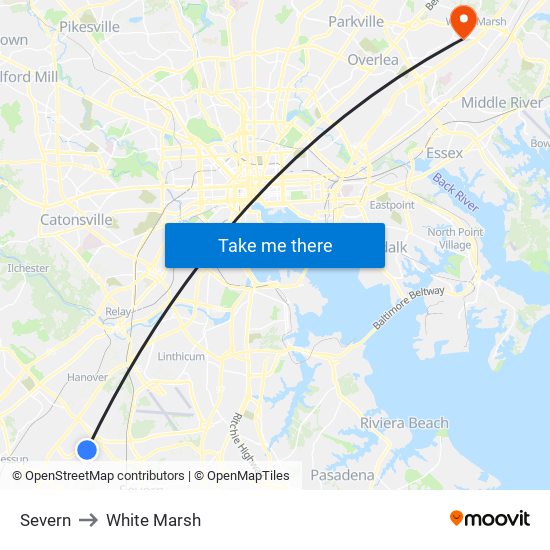 Severn to White Marsh map