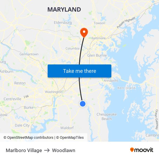 Marlboro Village to Woodlawn map