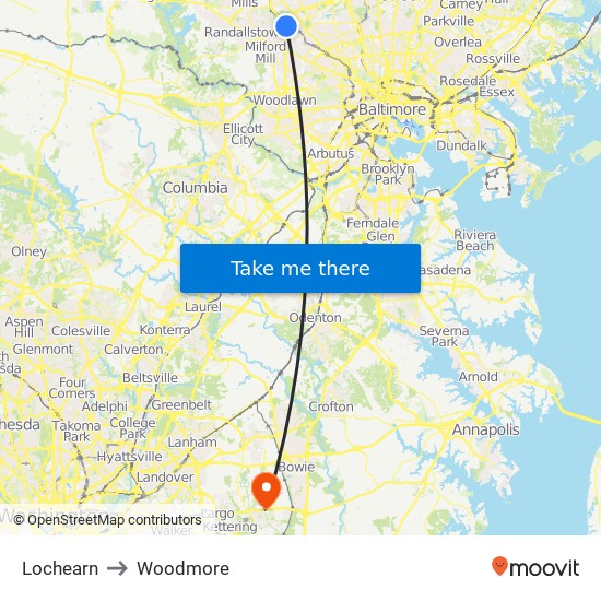 Lochearn to Woodmore map